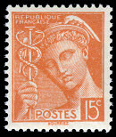 Image du timbre Mercure 15c brun-orangé2ème série