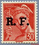 Mercure 30c rouge<br />Légende «Postes Françaises»
