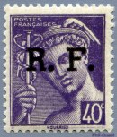 Mercure 40c violet<br />Légende «Postes Françaises»