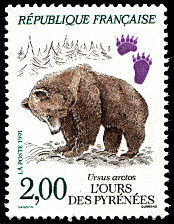 Image du timbre L´ours des Pyrénées - Ursus arctos