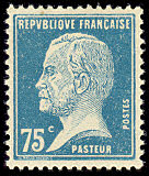 Pasteur, 75 c bleu