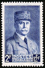 Image du timbre Maréchal Pétain 2F bleu