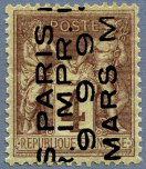 Image du timbre Première période - Surcharge sur 4 ligne
-
Type Sage 4c lilas_brun