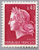Image du timbre La République de Cheffer 0F40 rouge gravé-avec 2 bandes de phosphore