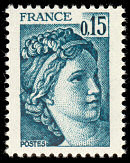 Image du timbre Sabine 0 F 15 bleu-vert