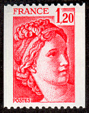 Image du timbre Sabine de Gandon 1F20 rouge pour roulette