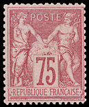 Image du timbre Groupe «Paix et Commerce»-Type Sage 75c carmin sur rose pâle