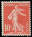 Image du timbre Semeuse 10c rougefond plein avec sol - 