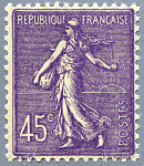 Image du timbre Semeuse lignée 2ème série 45c lilas