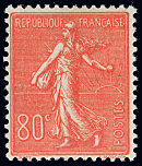 Image du timbre Semeuse lignée 2ème série 80c rouge