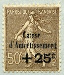 Image du timbre Semeuse 50 c + 25 c brun