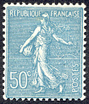 Image du timbre Semeuse lignée 50c turquoise