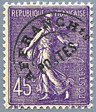 Image du timbre Semeuse lignée 45 c violet préoblitéré