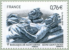 Basilique cathédrale de Saint-Denis <br />Gisants de Robert II le Pieux et son épouse Constance d´Arles