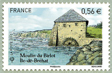 Image du timbre Moulin à marée du Birlot - Ile de Bréhat