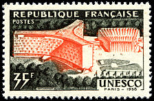 Inauguration du Palais de  l´UNESCO à Paris<BR>Noir et orange 35 F