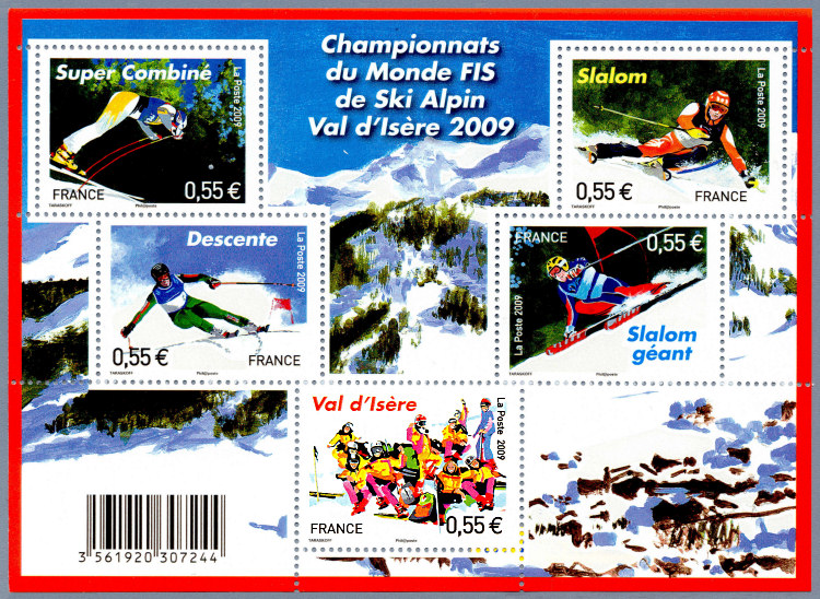 Image du timbre Championnats du Monde FIS de ski alpinVal d'Isère 2009
