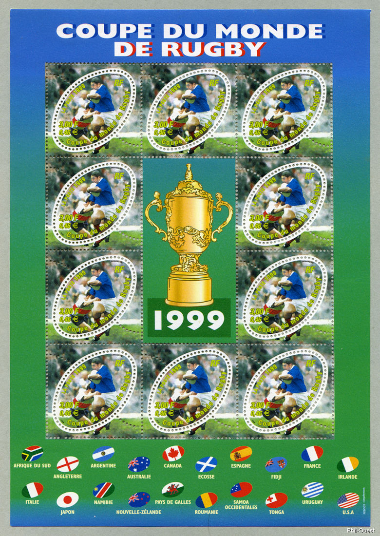 Image du timbre Coupe du Monde de Rugby 1999