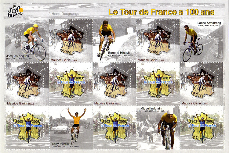 Bloc-feuillet du centenaire du Tour de France