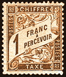 Chiffre-taxe type banderole 1F brun
