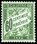 Chiffre-taxe type banderole 60c vert