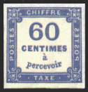 Image du timbre Timbre taxe 60 centimes à percevoir typographié bleu
