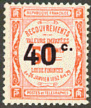 Image du timbre Recouvrements - Valeurs impayées 40c sur 50c rouge