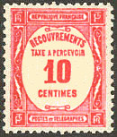 Image du timbre Recouvrements - Taxe à percevoir 10c rose