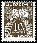 Image du timbre Chiffre-taxe  type gerbes 10 c sépia