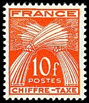 Image du timbre Chiffre-taxe  type gerbes 10F orange
