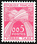 Timbre-taxe, type gerbes, 0F05 rose-lilas