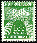 Timbre-taxe, type gerbes, 1F vert 
